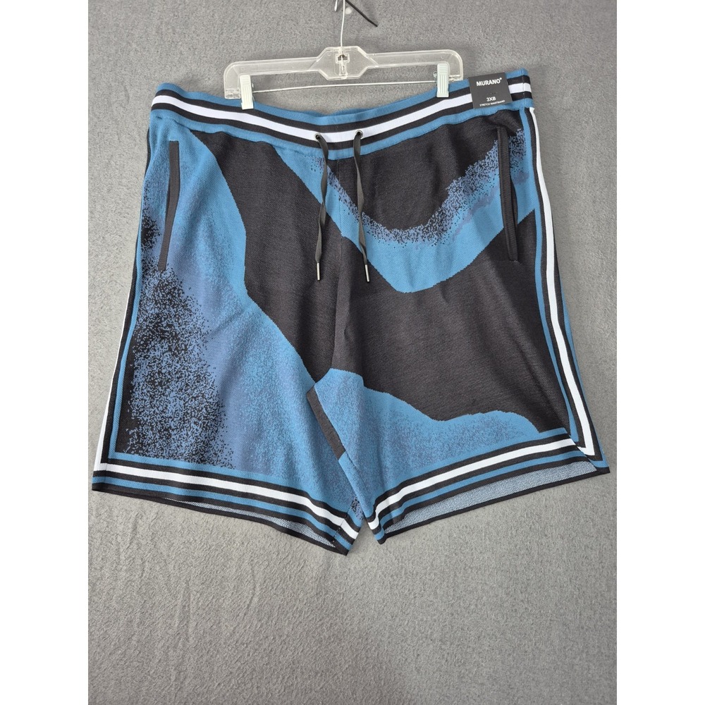 Murano Mens 3XB Knit Shorts Interdimensional Geometric Drawstring Retro Resort